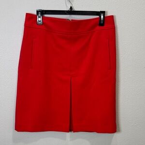 LOFT Vibrant Red front pleat mini‎ skirt